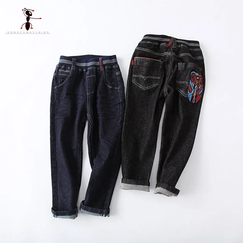 2018 кунг-фу Ant Модные осенние повседневные плотные брюки с эластичным поясом для