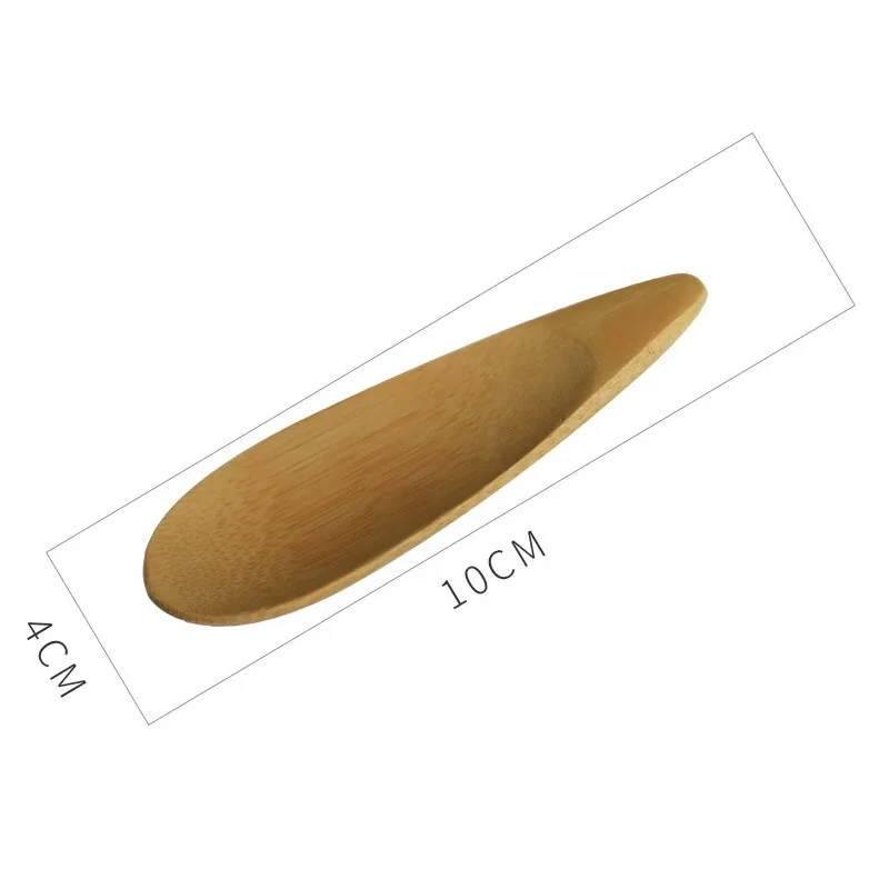 

200pcs 10x4cm Natural Bamboo Tea Scoops Mini Short Handle Ice cream Tea Spoon Eco Friendly Tea Tools WB5