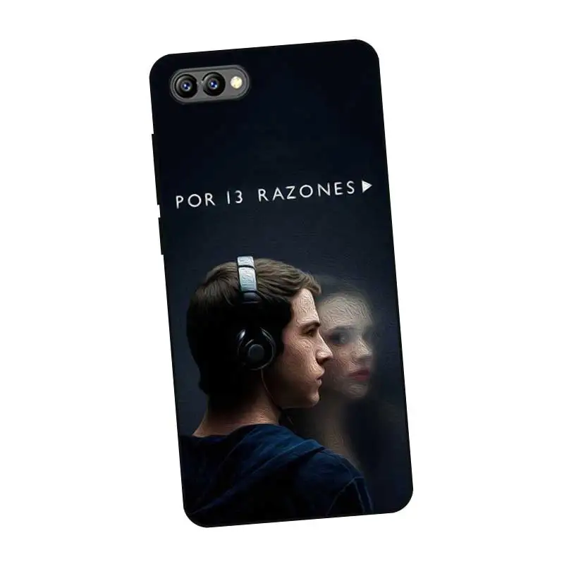 N241 13 причины по которым Черный силиконовый чехол Обложка для huawei Honor 8C 8X9 10 20i V10 V20