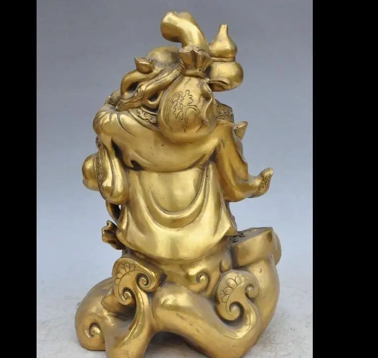 Wang671115444 + 13 &quotКитайский буддизм латунь Богатство yuanbao ruyi gourd Maitreya статуя