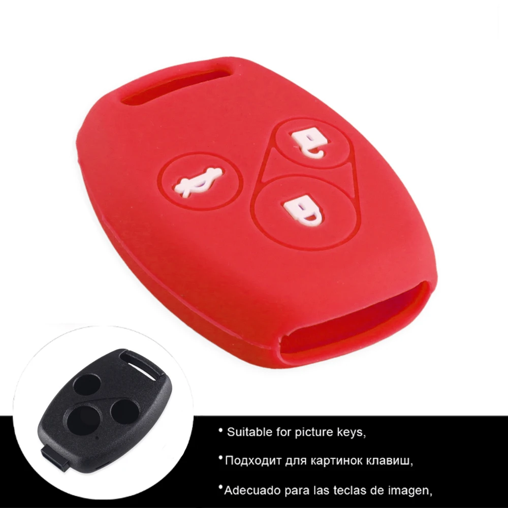 Силиконовый чехол для ключей KEYYOU 3 кнопки Honda Accord CR-V Civic CRV Jazz Pilot Fit Remote Car Key-stying |