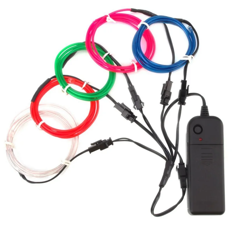 

Neon Light 2017 Dance Party Decor Light Neon LED lamp Flexible EL Wire Rope Tube Waterproof LED Strip With AA Controller