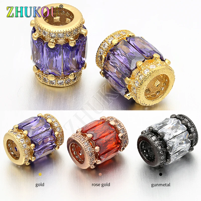 9*12mm Brass Cubic Zirconia Charms Beads DIY Women Necklace Pendant Jewelry Accessory Findings Hole:4.8mm Model: VZ95 | Украшения и