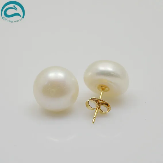 Новое поступление реальные большие серьги-гвоздики AAA 11 мм белого цвета с