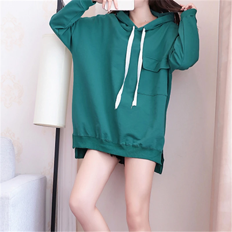 Модная новинка 2018 года Высококачественная Женская толстовка lrregular с длинными