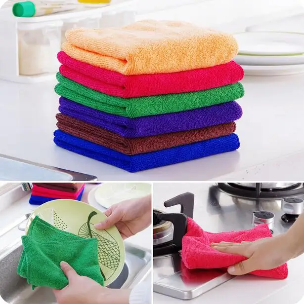 

Wool Oil Waste-absorbing Wash Cloth Bathroom Cleaning Cloth 4 Pieces/Lot Double Faced Microfiber Dish Towels For Kitchen