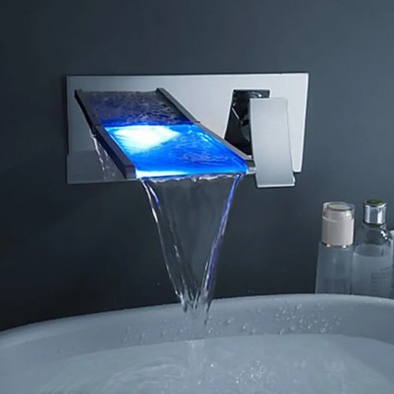 YANKSMART настенное крепление водопад смесители краны водная мощность светодиодный