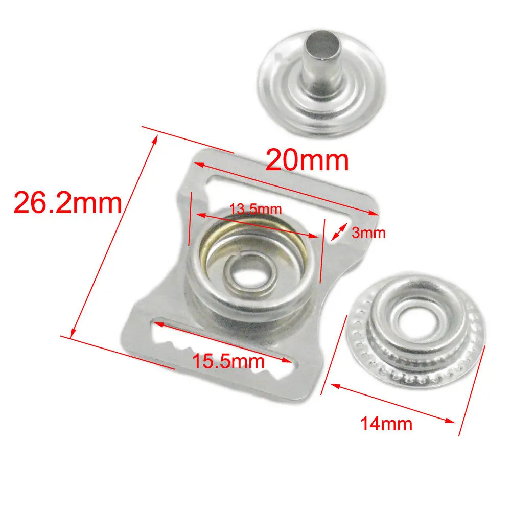 10 Pcs Adjustable Cap Buckle Webbing Non-slip tooth Snap Fastener Tool for Leather Circumference Buttons Craft 26.5mm x 20mm | Дом и сад