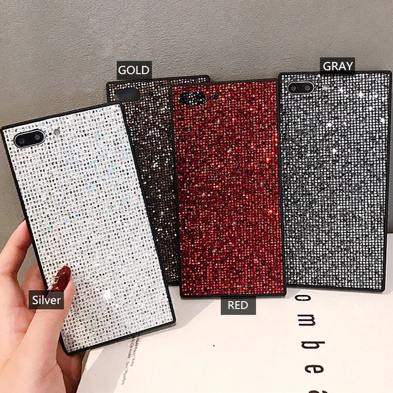 Роскошный блестящий Блестящий Мягкий чехол для телефона iPhone 7 8 Plus модный