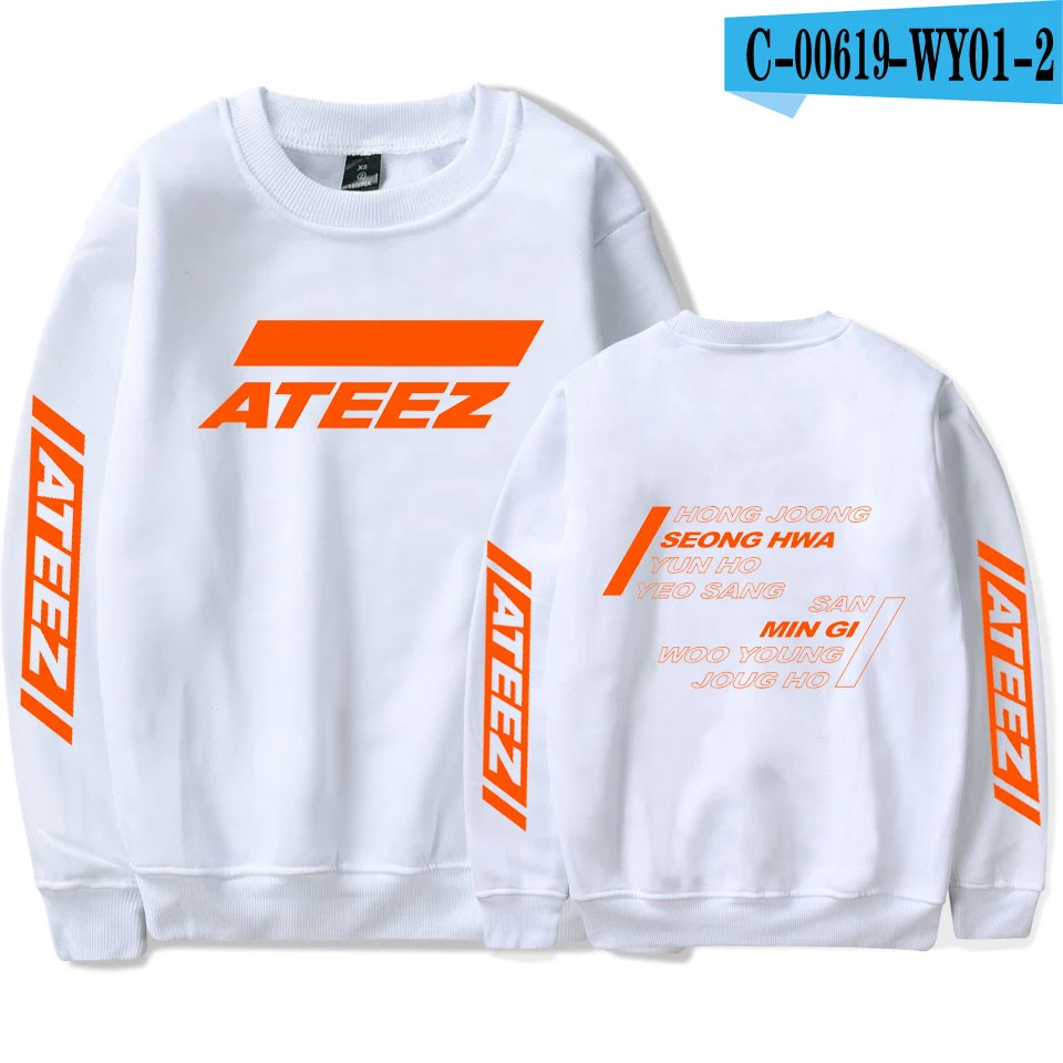 FADUN TOMMY ATEEZ для женщин и мужчин повседневная одежда Лидер продаж монолитным одежда с длинным рукавом толстовки кофты печати Kpops плюс разме - Цвет: WY01-2