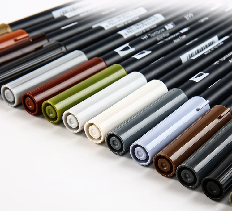 Tombow Abt набор ручек с двойной кисточкой 96 цветов художественный маркер с подставкой мягкая Акварельная каллиграфия Рисование смешивание Раскрашивание товары для рукоделия