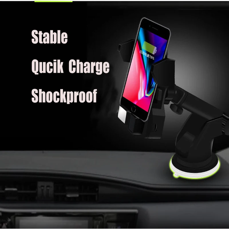 cell phone wireless charger car qi fast charging stand holder for iphone x 8 plus samsung galaxy s8 s7 edge | Электроника