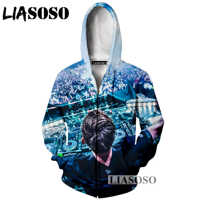26 LIASOSO Новая мода Для мужчин Для женщин 3D принт DJ певица Avicii молнии с капюшоном унисекс Повседневное с длинными рукавами пальто хип-хоп толстовка a029-08 - Цвет: 26