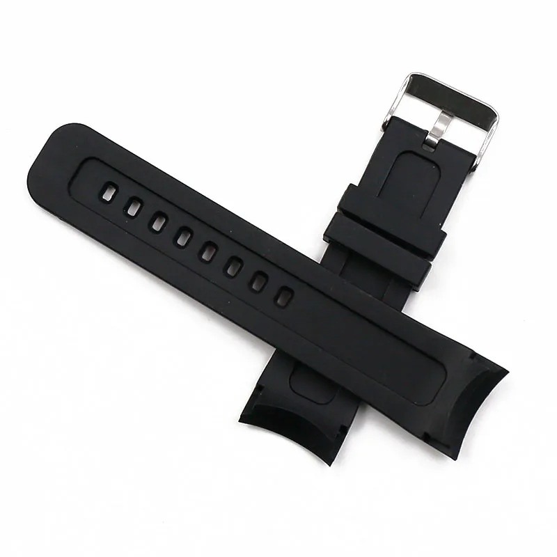 Silicone strap male 24mm curved interface pin buckle watch accessories for IWC series sports waterproof rubber strap men watch