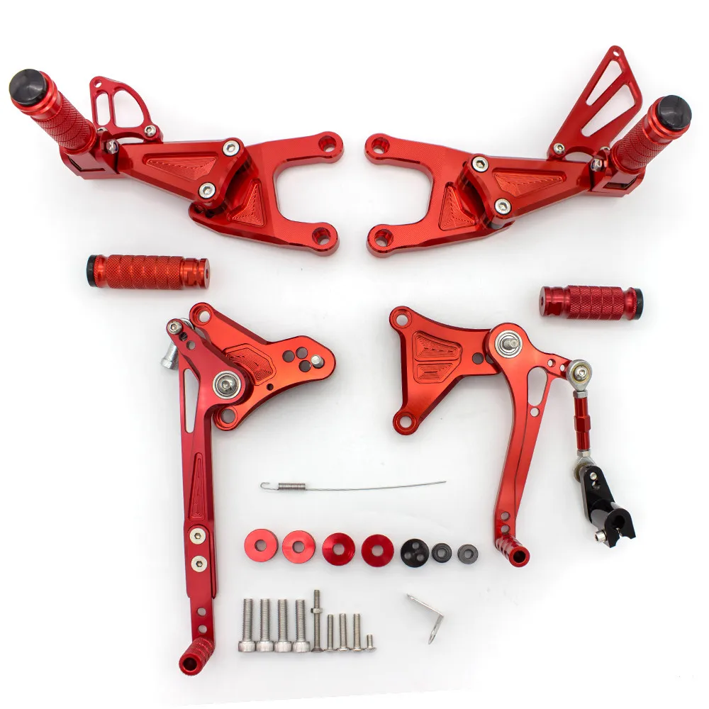 red Для Benelli TNT125 tnt 125- CNC алюминиевый сплав мотоцикл подножка для ног Педаль peg Rearset задний Набор - Цвет: red