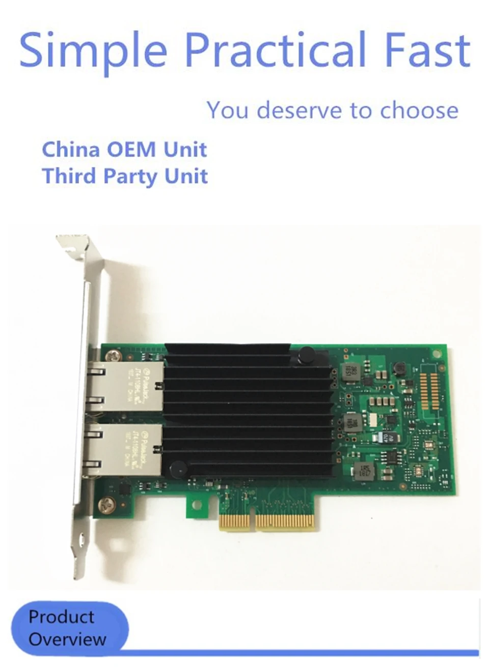 Для intel X550-T2 PCI-E X4 10G Ethernet серверный адаптер RJ45 двухпортовый 10 гигабитный сервер сетевая карта Китай OEM блок