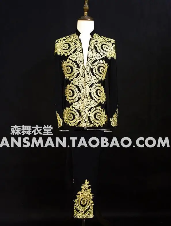 Новая мужская бейсбольная куртка с вышивкой в стиле барокко|dj nightclub|stage menmens stage