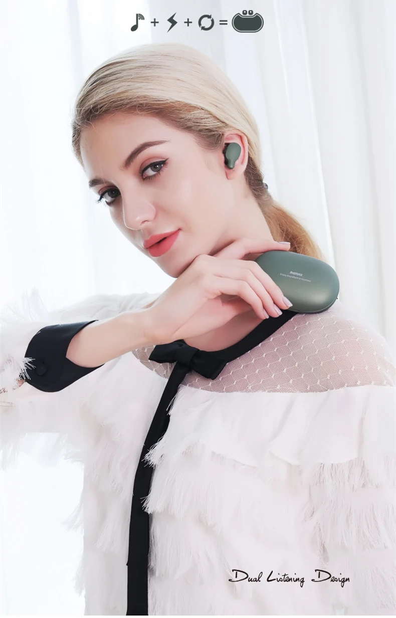 Remax TWS-3, беспроводная гарнитура, Bluetooth, наушники, наушники-близнецы, наушники с зарядным устройством, 2000 мА/ч, внешний аккумулятор для телефона