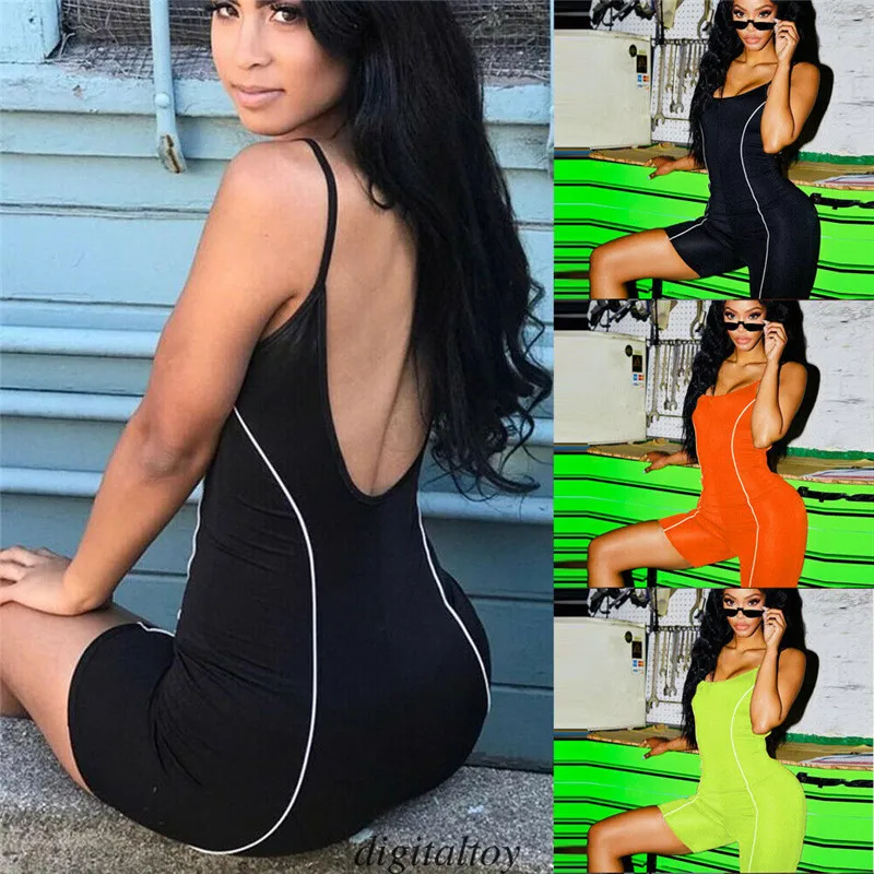 HIRIGIN летний женский комбинезон облегающий пляжный популярный клубный с открытой
