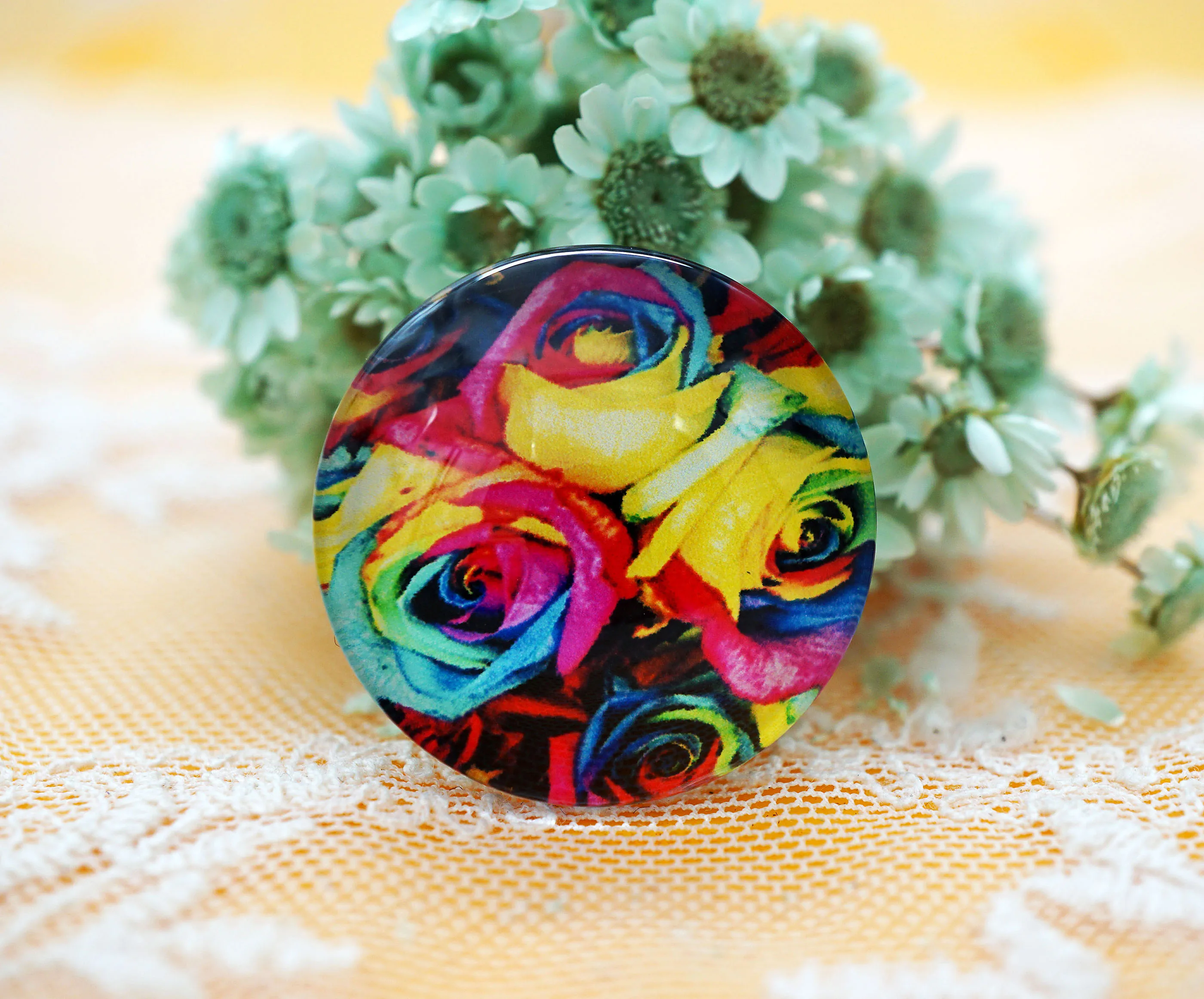 5 шт./лот Круглый 25 мм стеклянный кабошон для броши ювелирные изделия поставка