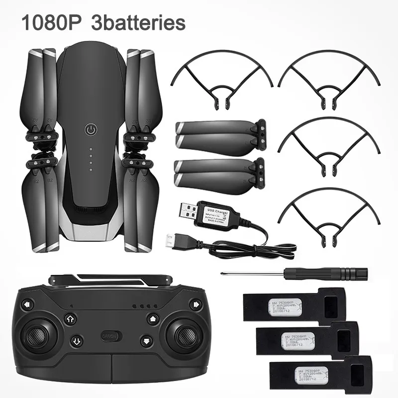 Three Battery 1080P Eachine E511S 2,4G 4CH gps 6-axis gyro Dynamic Follow wifi FPV с камерой 1080P 16 минут время полета Радиоуправляемый Дрон Квадрокоптер - Цвет: Three Battery 1080P