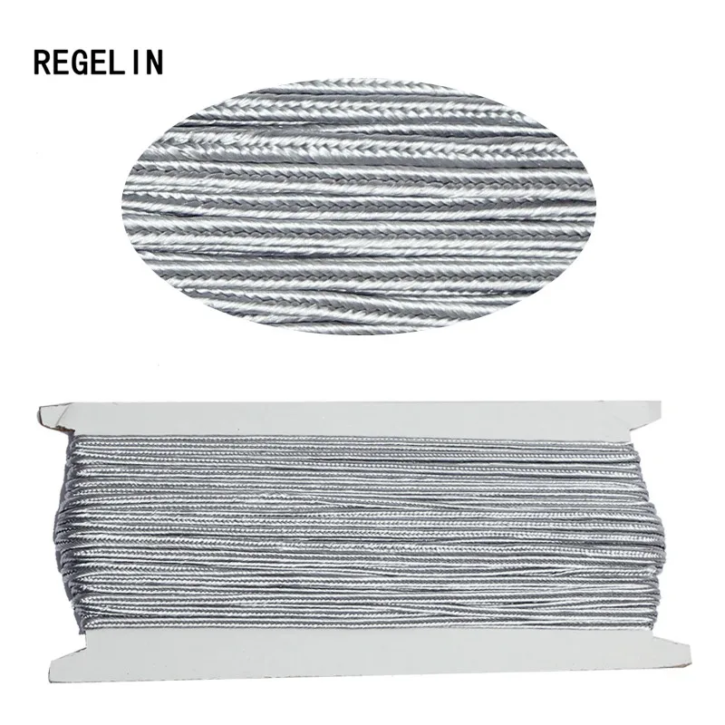 light gray REGELIN(около 30 метров 3 мм) Китайский шнур из нейлона, змеиный живот, шнуры для самостоятельного изготовления китайских узлов - Цвет: light gray