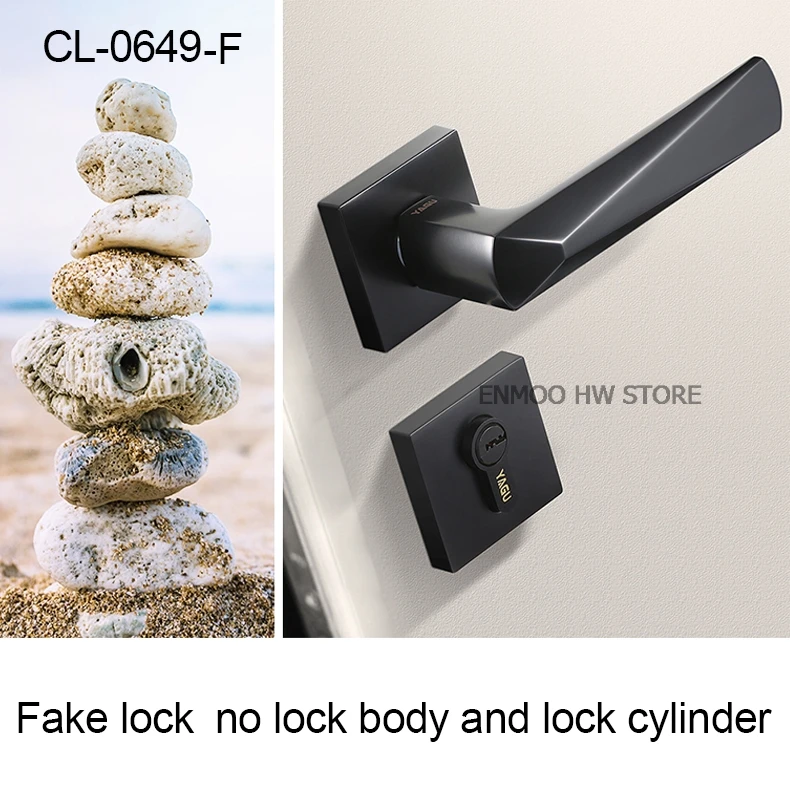 CL-0649-F 1 компл. Бесшумный замок для двери спальни цинк Межкомнатная дверная ручка Санузел Кухня Туалет замок - Цвет: CL-0649-F