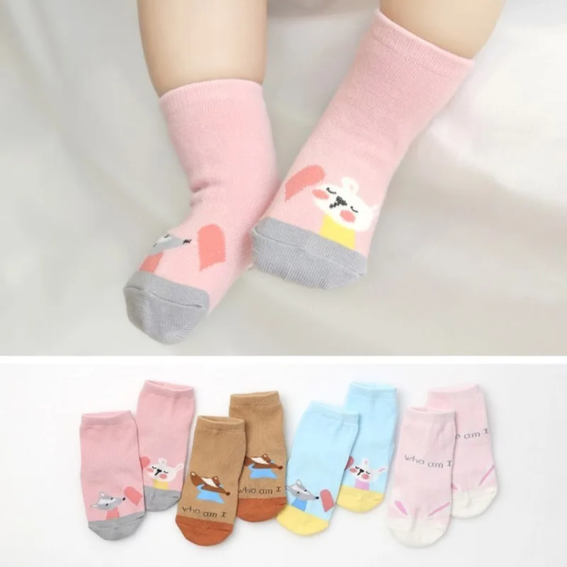 Осенние новые милые детские носки для новорожденных с мультяшными животными