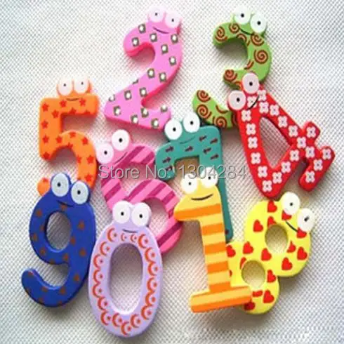 Новый 10 шт./компл. деревянный номер 0 9 милые магниты на холодильник набор игрушек
