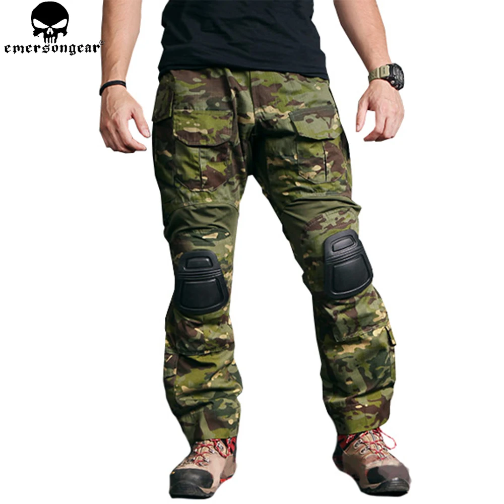 Фото Военные штаны EMERSONGEAR, тактические штаны для охоты, с наколенниками, Мультикам, тропическим, страйкболом, тактические штаны для пейнтбола №1