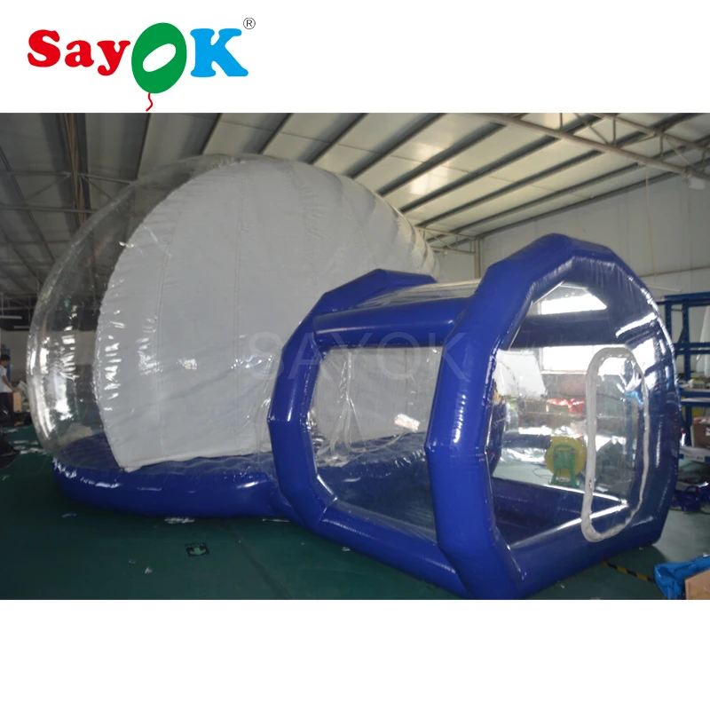 

Sayok Christmas Inflatable Snow Globe with Tube 5m Diameter Human can Get Inside Snow Bubble Tent for Outdoor Camping