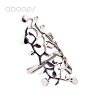 hollow 925 sterling silver tree leaf ring for women girlsadjustablefree shipping