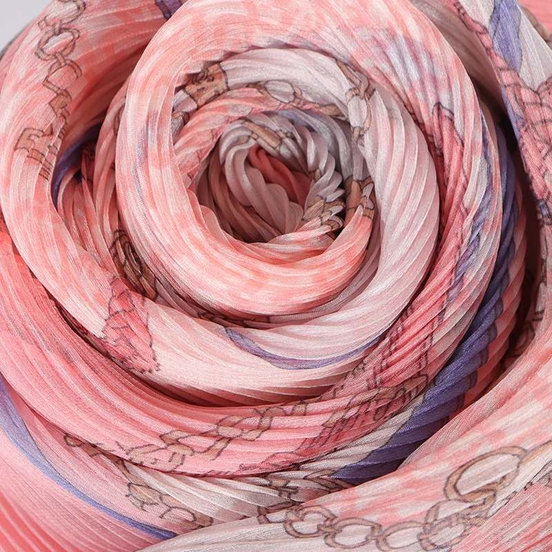 Летние шелковые платки для женщин 2019 из шифона Шаль и шарфы для женщин на пляж Флорал Кринкл Полиэстер Солнцезащитный шарф Хиджаб.