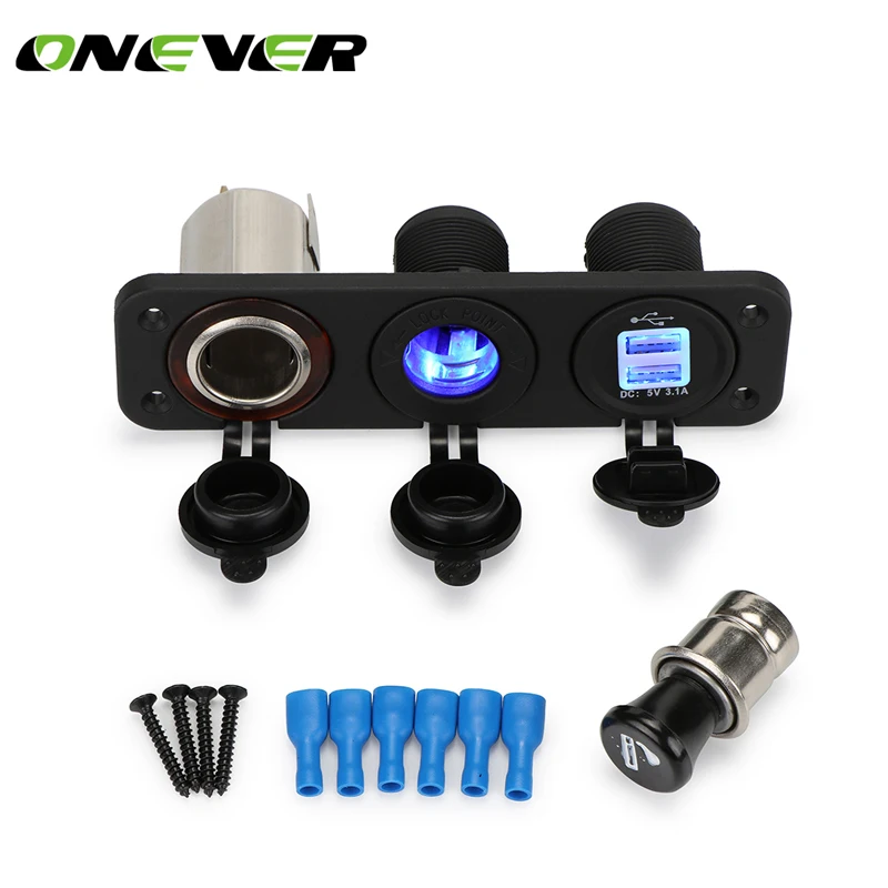 Двойная розетка для автомобильного прикуривателя 12 В сплиттер USB 3 1 А адаптер