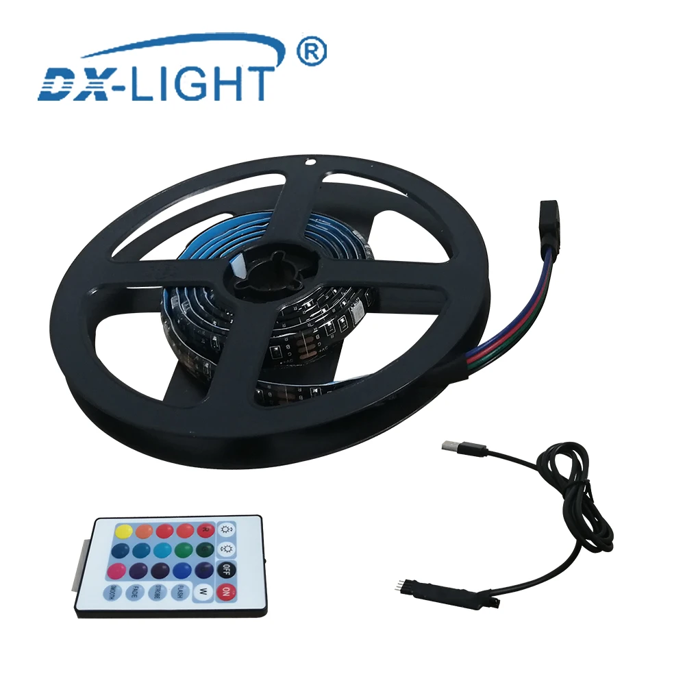 DC 5 в 1 м 2 м 3 м USB светодиодный ленточный светильник 5050 водонепроницаемый RGB гибкий светодиодный ленточный светильник с дистанционным управлением для гостиной рекламный светильник