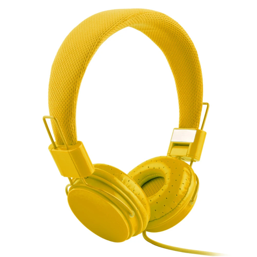 Цвет: желтый Яркие Цвета Складные HIFI стерео проводные наушники Управления Музыкальная гарнитура с микрофоном - Цвет: Цвет: желтый