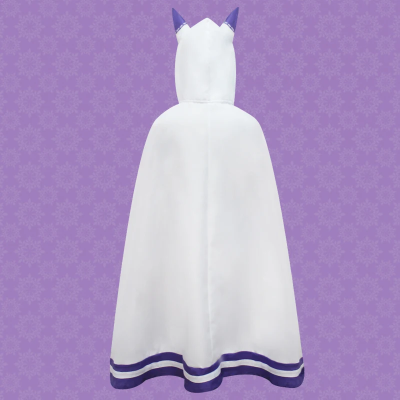 Re Zero kara Hajimeru Isekai Seikatsu Emilia Аниме Косплей Костюм накидка с кошачьими ушками +