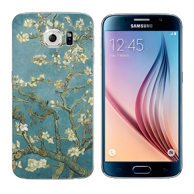 Ультратонкий Мягкий силиконовый черный чехол для Samsung Galaxy S6 s 6 с изображением