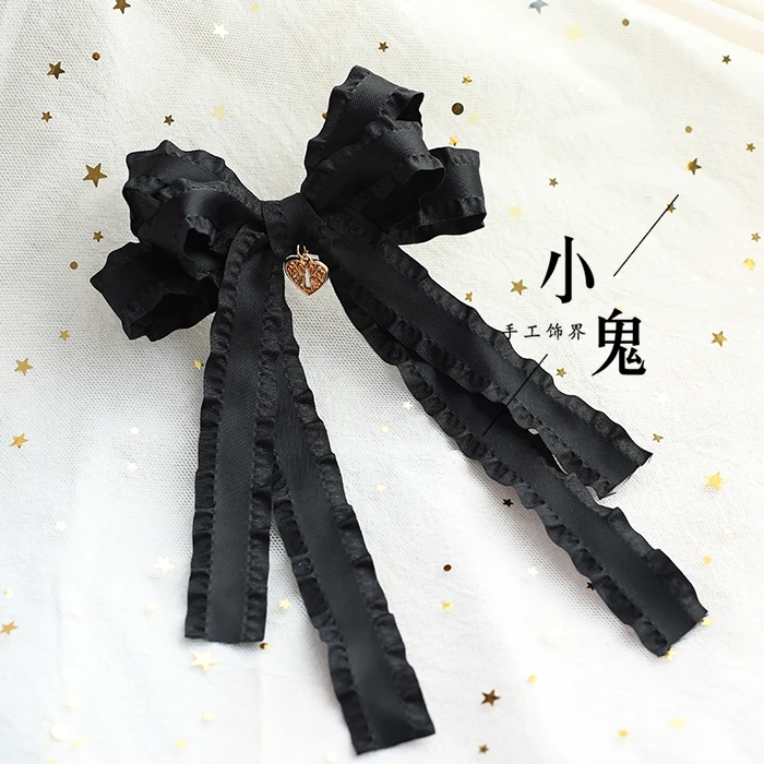 Fish mouth clip Готическая заколка в Стиле Лолита, кружевной черный топ, головной убор с бантом, темно-красная черная Брошь Шпилька, 12 цветов - Цвет: Fish mouth clip