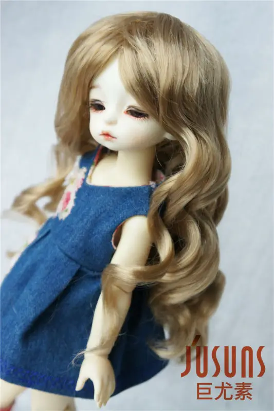 JD154 1/6 синтетический мохер куклы парики длинные леди волна bjd парик, 6-7 дюймов YOSD куклы аксессуары