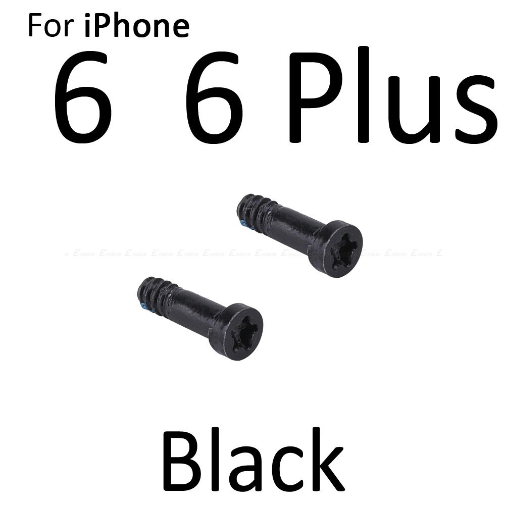 10 компл. Нижний винт Набор для iPhone 4, 4S, 5, 5S, SE, 6, 6 S, 7 Plus Винты Комплект болтов док-станция соединительные запчасти - Цвет: Black 6 6 Plus