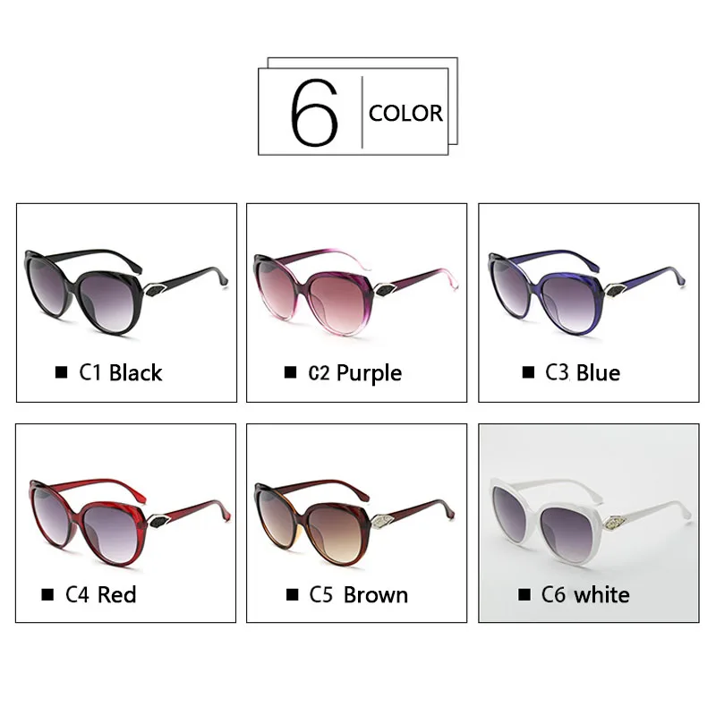 Женские солнцезащитные очки кошачий глаз большие брендовые дизайнерские в стиле