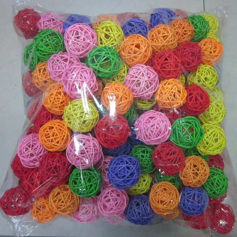 

50 шт./лот 3 см праздничное, праздничное и Рождественское украшение Sepak Takraw шар для свадьбы ротанговый шар 003001002