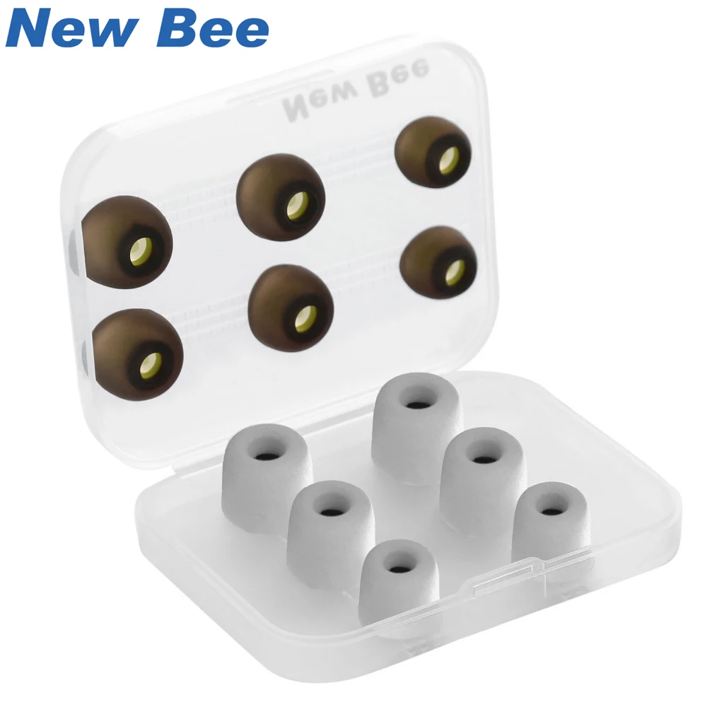 Новые наконечники для наушников Bee, накладки для ушей, наушники, 3 пары, наконечники из пены памяти и 3 пары силиконовых наушников, аксессуары для серой гарнитуры