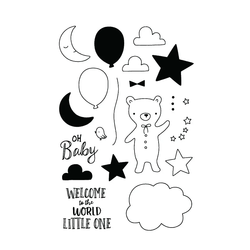 2019 Baby Bear Metal Cutting Dies and Clear Stamps for Scrapbooking DIY Card Making Crafts Stencil | Дом и сад