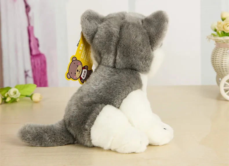 Игрушка плюшевая Сидящая сибирская Хаски 7 дюймов милая набивная собака-Хаски с