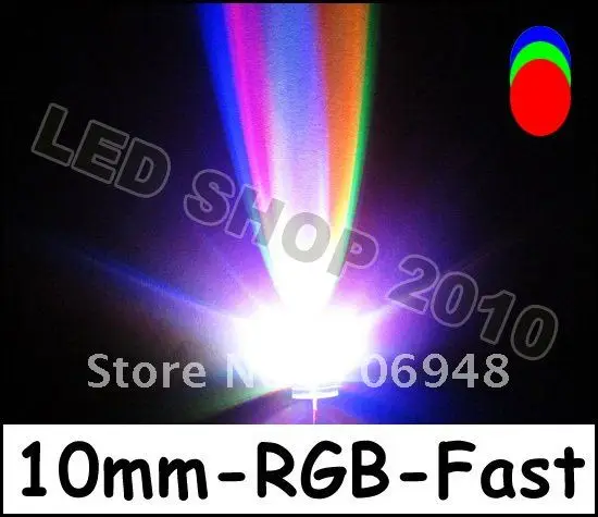 

500 pcs 10mm Fast Flash Rainbow MultiColor LED Diode