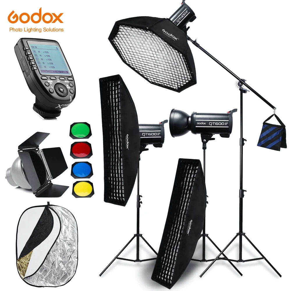 Студийный высокоскоростной светильник Godox 3X QT600II 600WS ing со встроенной