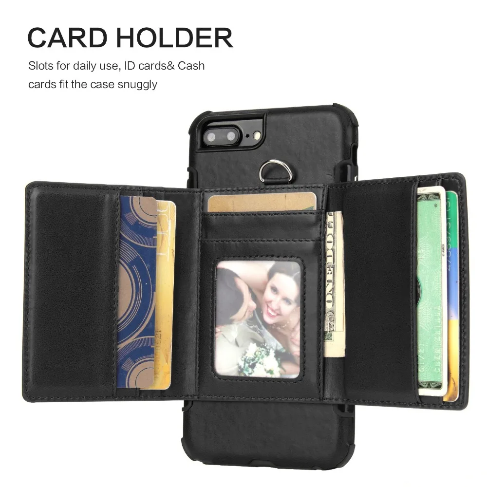 Flip Wallet Case for iPhone 8 Plus 7 Fashion Leather with Card Holder Phone Cover Funda Capa | Мобильные телефоны и