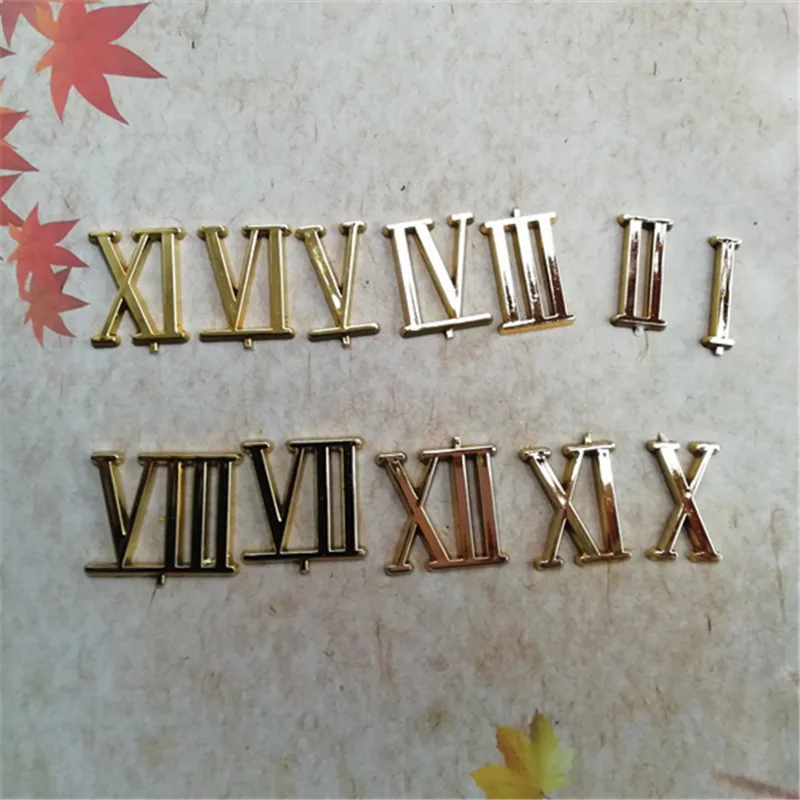 Новинка оптовая продажа 20 комплектов 2 см Пластиковые Золотые римские цифры для